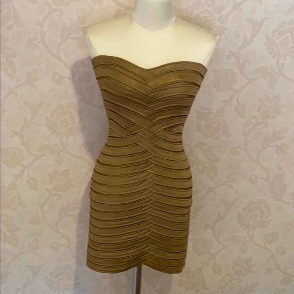 Gold Strapless Dress